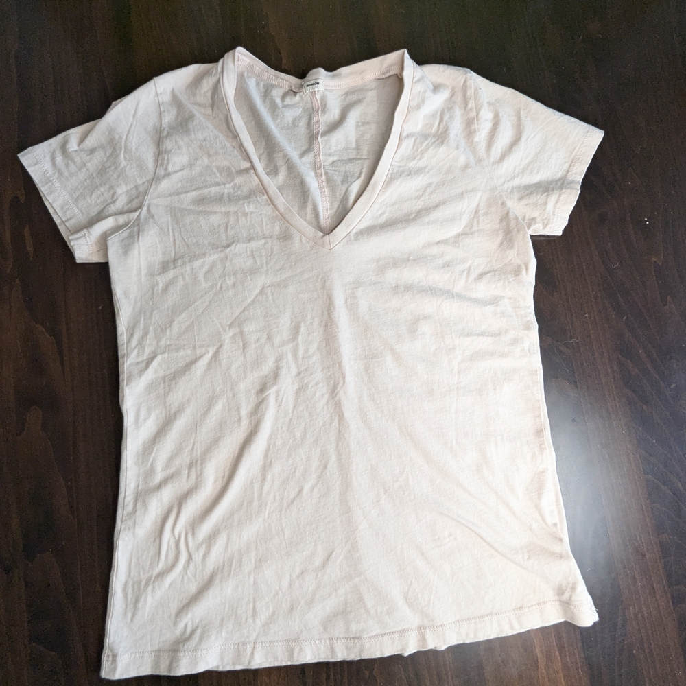 MONROW CLASSIC Palest Pink Short Sleeve T-Shirt